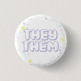 Pastel Star-konfetti De de pronouns Knapp