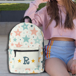 Pastel Star Mönster Personlig Monogram