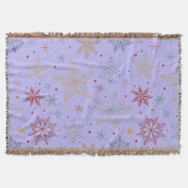 "Pastel Star Woven Throw Blanket Filt (Framsidan)
