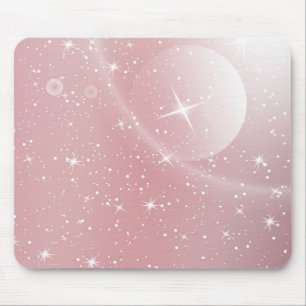 Pastel Starry Rosa Himmel Gradient Måne Galaxy De Musmatta