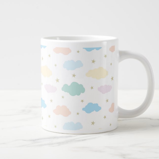 Pastel Stars & Clouds Jumbo Mugg (Höger)