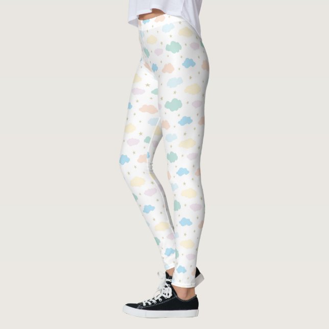 Pastel Stars & Clouds Leggings (Vänster)