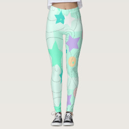 Pastel Stars Girly Helgdagars Leggings