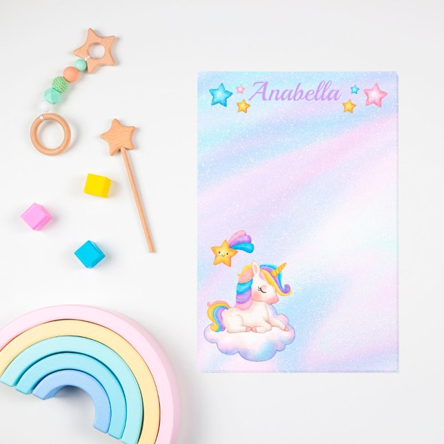 Pastel Stars och Baby Unicorn Post-it Block (Skapare uppladdad)