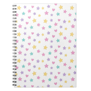 Pastel Stars och Hearts fotopatbok Spiral Anteckningsbok