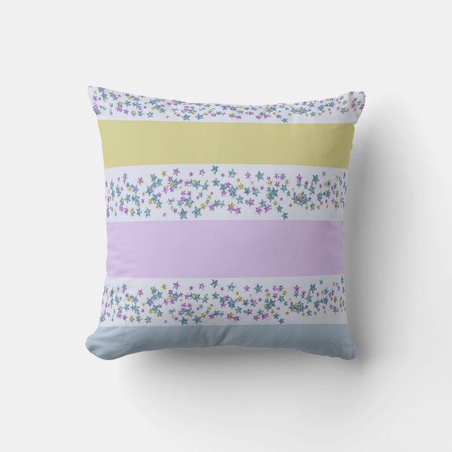 Pastel Stars & Rand Dekorativ kudde (Framsida)