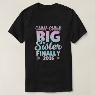 Pastel Stor syster 2026 Unik graviditetsavslöjande T Shirt