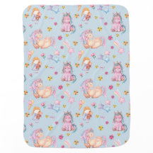 Pastel Storybook Unicorn & Floral Watercolor