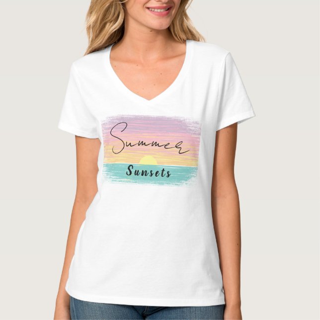 Pastel-stranden T Shirt (Framsida)