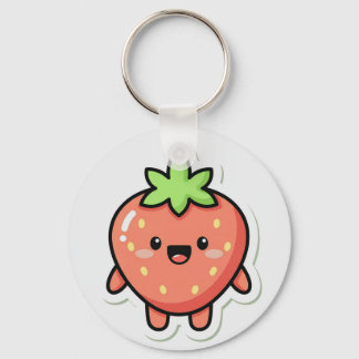 Pastel Strawberry Aesthetic Sticker – Cute Fruit I Nyckelring