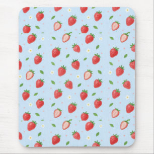 Pastel Strawberry Dreams Seamless Mönster Musmatta