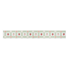 Pastel Strawberry Gingham – Cottagecore Gift Wrap