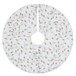 Pastel String Lights on Snowy White Julgransmatta Borstad Polyester