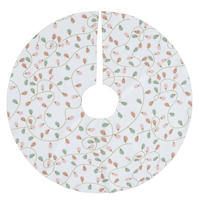  Pastel String Lights on Snowy White Julgransmatta Borstad Polyester (Framsidan)