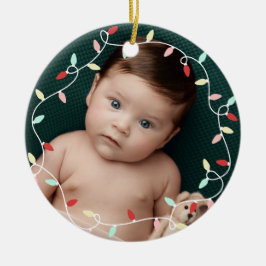 Pastel String Ljus 1:a julen Som morföräldrar Julgransprydnad Keramik