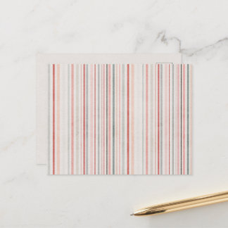 Pastel Striped Postcard Helg Vykort