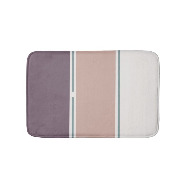 Pastel Stripes-2 – Lugn badrumsrand accent Badrumsmatta (Framsidan)