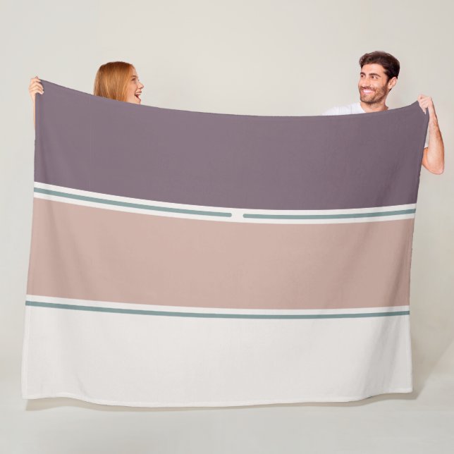 Pastel Stripes-2 – Mjukt neutralt randigt mönster Fleecefilt (På plats)