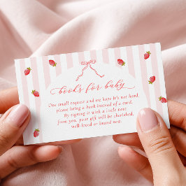 Pastel Stripes Berry Baby Shower Books for Baby Tilläggskort