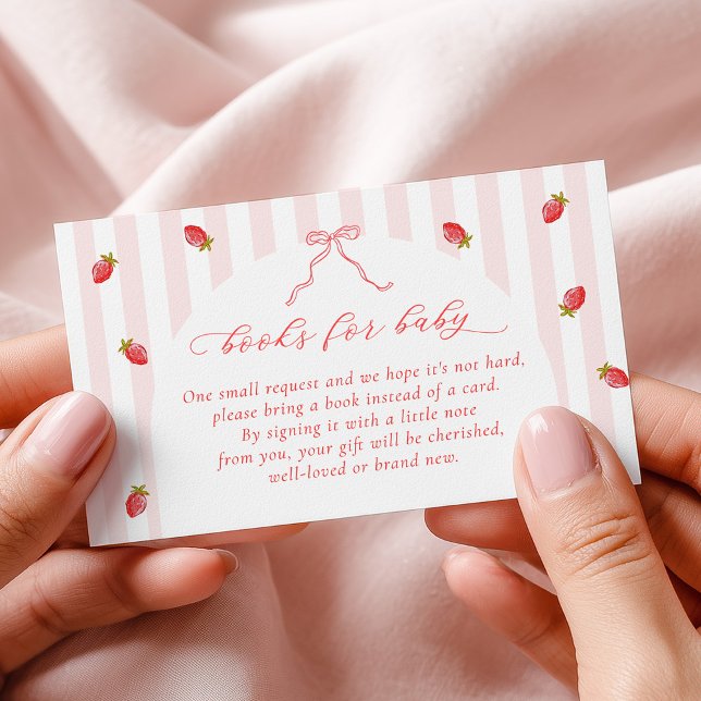 Pastel Stripes Berry Baby Shower Books for Baby Tilläggskort (Skapare uppladdad)