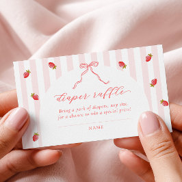 Pastel Stripes Berry Baby Shower Diaper Raffle Tilläggskort