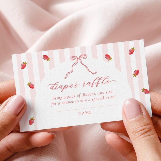 Pastel Stripes Berry Baby Shower Diaper Raffle Tilläggskort (Skapare uppladdad)