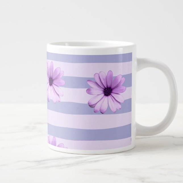 Pastel stripes pattern with Daisies Jumbo Mugg (Höger)