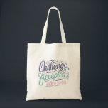 Pastel Study Tote Back to School Vibe Tygkasse<br><div class="desc">Carry your books, confidence, and calm with this pastel “Challenge Accepted. Back to School.” tote bag — featuring dreamy handwritten lettering in lavender and blush. This soft yet strong design is perfect for students who combine elegance with determination. Whether you’re heading to class, the café, or a group study session,...</div>