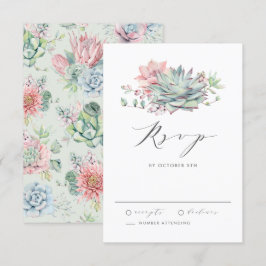 Pastel Succulents Bouquet Bröllop OSA Kort