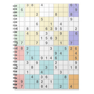 pastel sudoku anteckningsbok