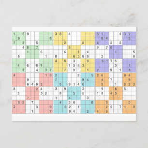 pastel sudoku vykort