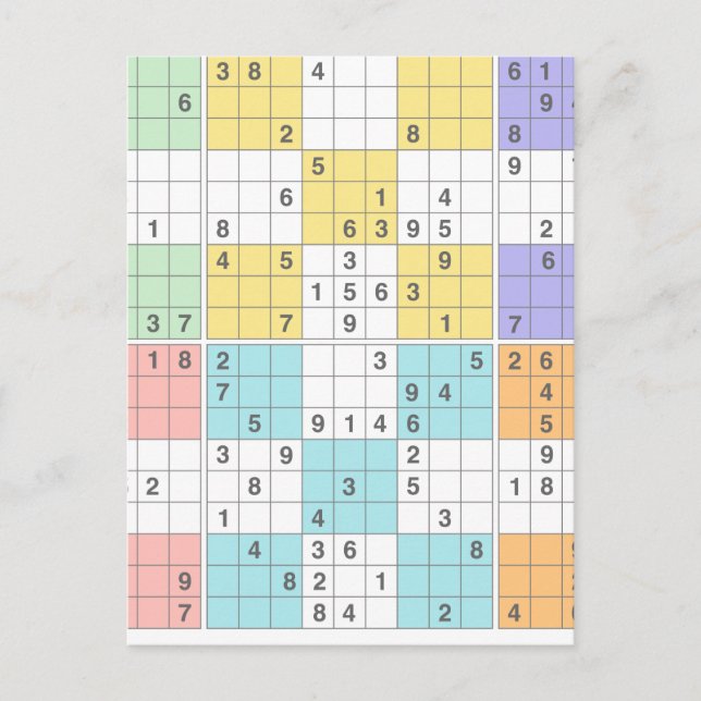 pastel sudoku vykort (Framsida)