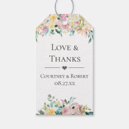 Pastel Summer Blommigt Bröllop Tack Presentetikett