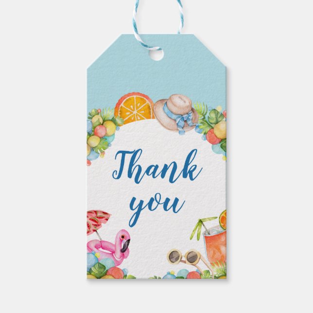 Pastel Summer Födelsedagsfest Presentetikett (Framsidan)