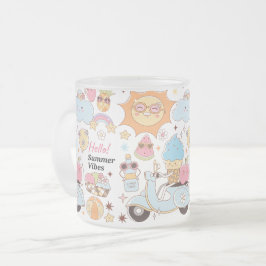 Pastel Summer Vibes Frostad Glasmugg