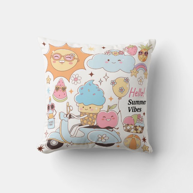 Pastel Summer Vibes Kudde (Framsida)