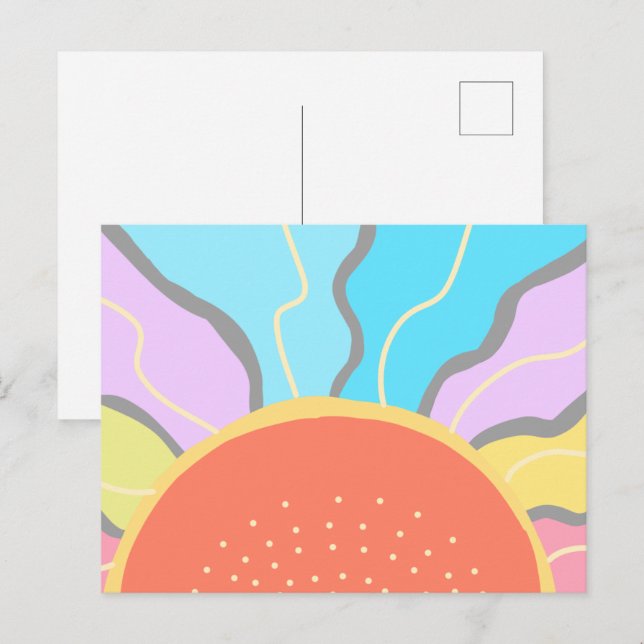 Pastel Sunrise Vykort (Fram/baksida)