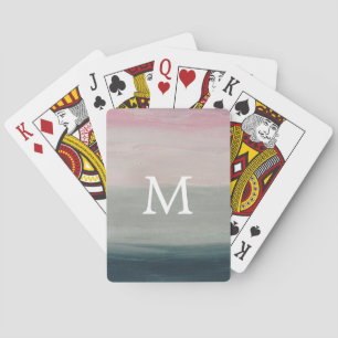 Pastel Sunset Klassiskt monogram-kort Casinokort