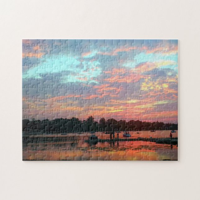 Pastel Sunset på vatten Pussel (Horisontell)