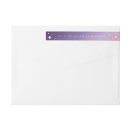 Pastel Sunset+White Stars Wraparound Address Label Etikettband