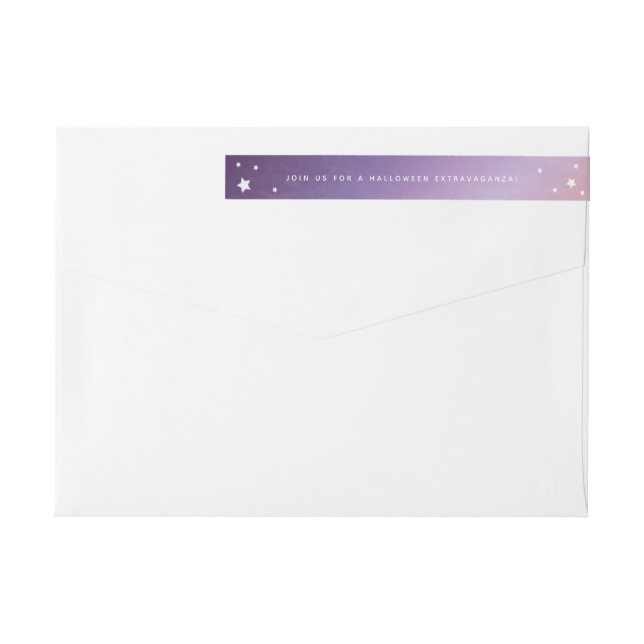 Pastel Sunset+White Stars Wraparound Address Label Etikettband (Baksidan)