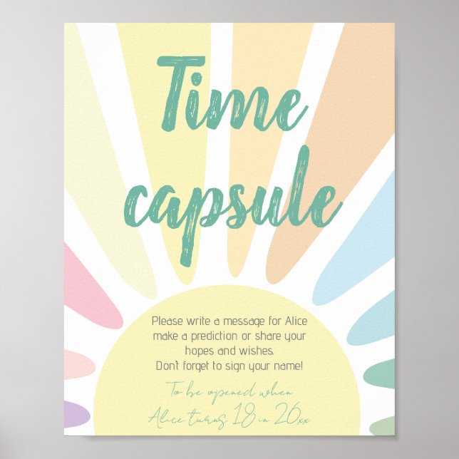 Pastel sunshine Birthday Time Capsule Poster (Framsidan)