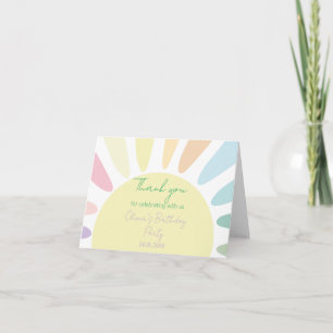 Pastel Sunshine, tack Födelsedagsfest Kort