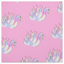 Pastel Svanar Hand plockade Art Fabric