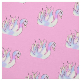 Pastel Svanar Hand plockade Art Fabric Tyg