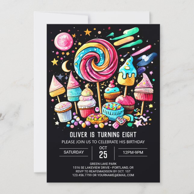 Pastel Sweet Firande Birthday Inbjudningar (Framsida)