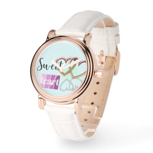 Pastel Sweet-Heart Bangle Bracelet Armbandsur (Vinkel)