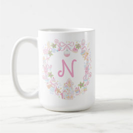 Pastel Sweet Holiday Treats Monogram Crest Kaffemugg