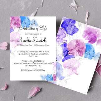 Pastel Sweet Pea Firande of Life Inbjudningar