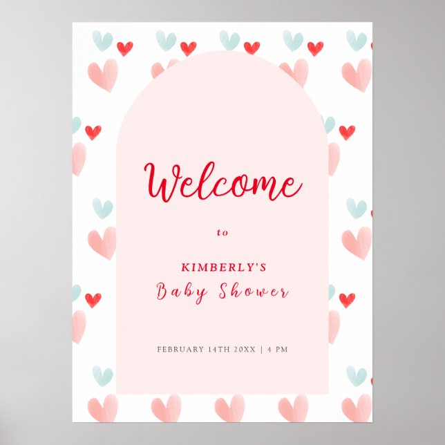 Pastel Swehoney Arch Welcome Baby Shower Poster (Framsidan)